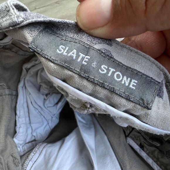 Slate & Stone Gray Cargo long Lined Shorts Mens 33 - Picture 9 of 9
